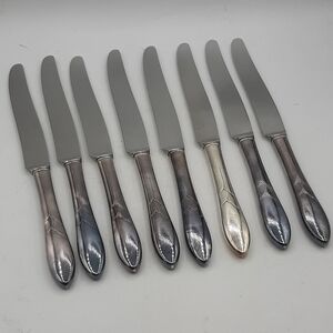 Vintage Community Plate Oneida Lady Hamilton Dinner Knives Set of 8 Silver Plate